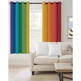 thumbnail image 2 of Rainbow Striped Blackout Curtains, Light Blocking Print Window Curtains, Colorful Gradients Modern Abstract Art Thermal Insulated Window Drapes for Living Room Kitchen Cafe 2 Panels, 55"W x 39"L, 2 of 9