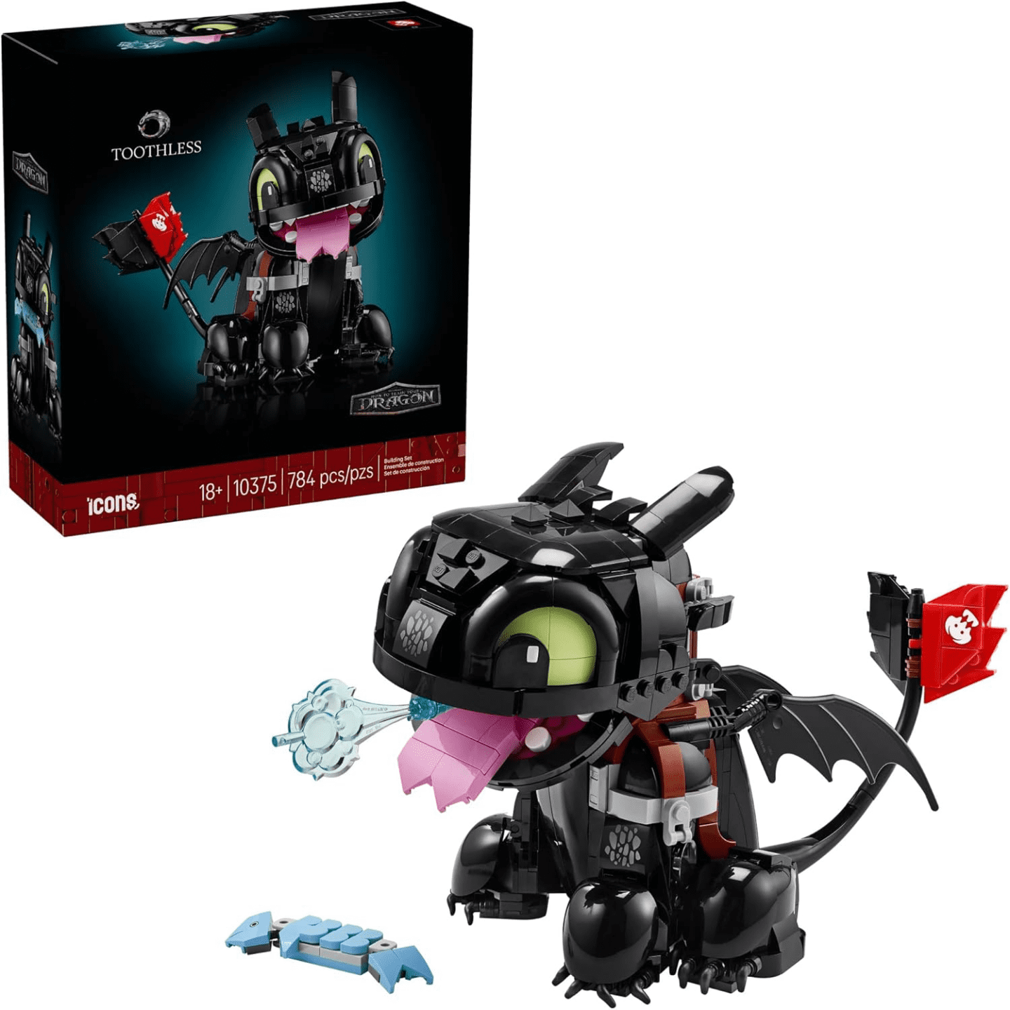 Toothless Dragon Building Set 784 Pieces Posable Night Fury Model How to Train Your Dragon Display Decor