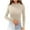 Beige, variant on Ahabrexf Womens Blouses Summer, Solid Color Button Long Sleeve Knitted High Neck Sweater Top