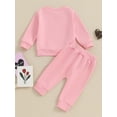 thumbnail image 4 of Arvbitana Toddler Baby Girls Pants Sets Long Sleeve Letter Heart Print Sweatshirt + Sweatpants 2Pcs Tracksuit Infant Spring Fall Casual Outfits 6M 12M 18M 24M 3T, 4 of 9