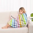thumbnail image 4 of Pastel Color Checkered Pattern Blanket Hoodies for Kids 6-13YR Oversize Wearable Blanket Hoodies for Boys Girls Teens, 4 of 7