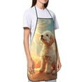 thumbnail image 4 of Yiaed Sunshine Golden Cloud Dog Print Kitchen Apron with Hand Wipe Pockets,Big Pocket,Aprons for Women with Pockets, Waterproof for Cooking Baking, 4 of 7