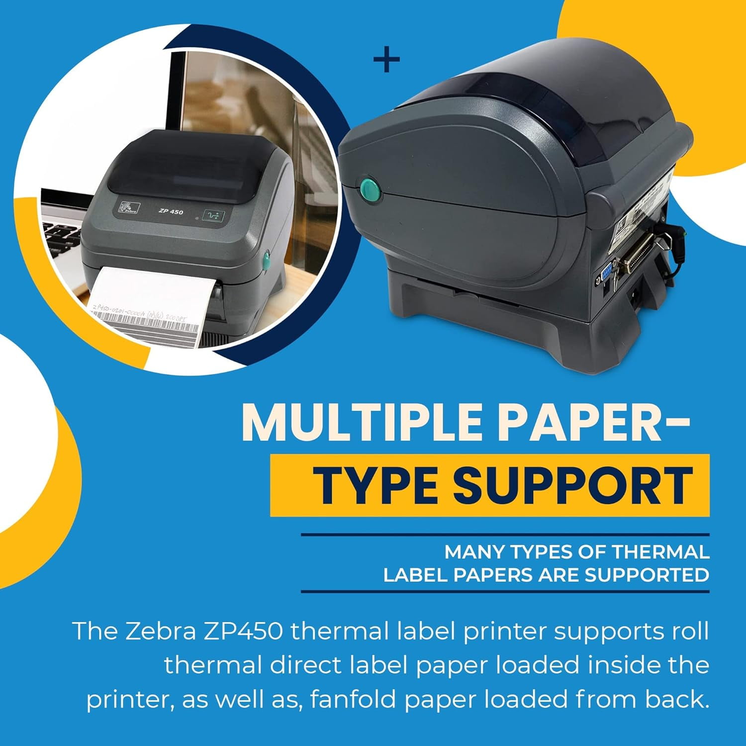 Free Shipping Zebra ZP450 ZP 450 Label Thermal Bar Code Printer USB Serial and Parallel Connectivity 203 DPI Resolution Made for UPS WorldShip Includes Software Walmart