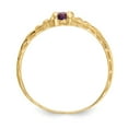 thumbnail image 2 of 14K Yellow Gold Ring Band Birthstone (02) February Amethyst Purple, Size 5, 2 of 5