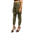 thumbnail image 4 of American Bazi Women's High Waist Cropped Colored Cargo Jogger Pants RJJ3645 - Olive Camo - 3X-Large, 4 of 6