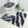 thumbnail image 2 of Blue White Gold Marble Pattern Bathroom Rugs Sets 3 Piece,Toilet Cover Set,Absorbent Non Slip Bathroom Mats Sets with U-Shaped Contour Rug Toilet Rug Set, 2 of 5