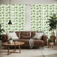 thumbnail image 2 of Ambesonne Retro Window Curtains, Palm Leaves Geometric, Each 28" W x 84" L, Olive Green Cream, 2 of 5