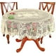 thumbnail image 3 of Xihbxyly Mantel de Encaje, Elegante Diseño Floral de Rosas, Estilo Rústico Vintage, Funda Decorativa para Mesa de Comedor, Restaurante, Hotel, Multiusos, Redondo de 180 Cm, Poliéster de Fácil Cuidado, 3 of 4