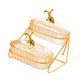 thumbnail image 4 of Plato de frutos secos Platos de aperitivos con tapa Organizador Bandeja decorativa para frutos secos para el hogar Amber 2 niveles, 4 of 9