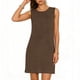 thumbnail image 3 of TaTaai Women's Sleeveless Slip Dress Solid Color Round Neck Casual Side Slit Pullover Dress Lightweight Stretchy Polyester Blend Gift, 3 of 6