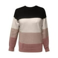 thumbnail image 6 of Dxzfnsa Winter Clothing for Women Womens Color Block Sweaters Long Sleeve Crewneck Pullover Knit Jumper Tops S-XL, 6 of 7