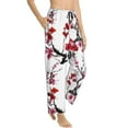 thumbnail image 2 of Uemuo Cherry Blossoms Pattern Women's Wide Leg Palazzo Lounge Pants with Pockets Light Weight Loose Comfy Casual Pajama Pants-Small, 2 of 9