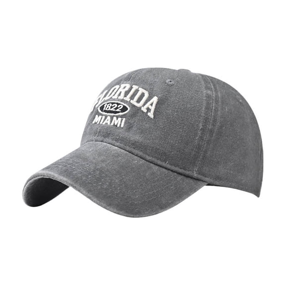 Washed Vintage Baseball Cap JIANLAI Florida Miami Letter Embroidery Soft Curved Brim Adjustable Distressed Twill Hat Retro Casual Accessory for Daily Commuting