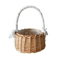 thumbnail image 1 of Rattan Storage Basket Lace Bow Decor Flower Arrangement Indoor Outdoor M, 1 of 8