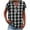 Black, variant on Gingham Henley Shirts for Women Plaid Folded Hem Casual V-Neck Blouses Button Color Block Short Sleeve Tops Size S to 2XL