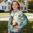 thumbnail image 4 of Xoenoiee Horse Butterfly Flower Print Girls Half Zip Sweatshirt Fleece Quarter Zip Pullover Sweatshirts Fall Winter Clothes for Teen Girl, Size 9-10 Years, 4 of 7