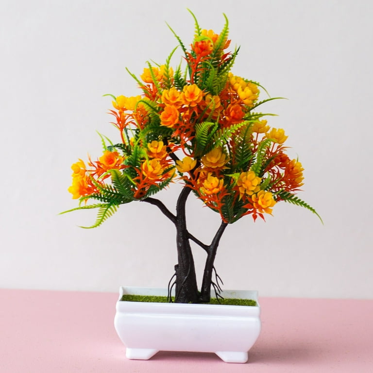 Visland Artificial Bonsai Tree Faux Potted Plant with White Pot -  Walmart.com