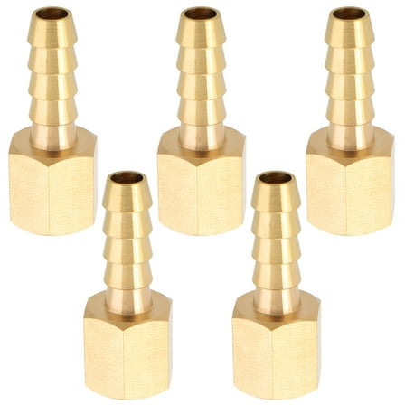 LTWFITTING Brass Fitting Coupler 1/4-Inch Hose Barb x 1/8-Inch Female NPT Fuel Water(Pack of 5)