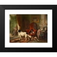 thumbnail image 2 of Wouterus Verschuur 14x11 Black Modern Framed Museum Art Print Titled - Interior with Dogs, 2 of 5