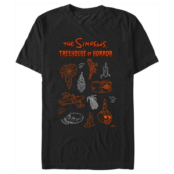 Men's The Simpsons Treehouse of Horror Icons  Graphic Tee Black 3X Large