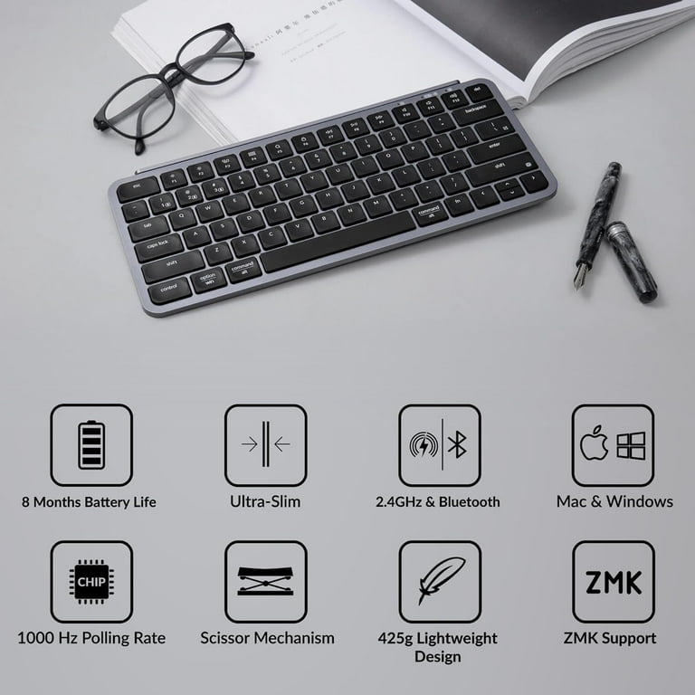 Keychron B1 Pro Ultra-Slim Wireless Bluetooth 2.4 GHz/Wired