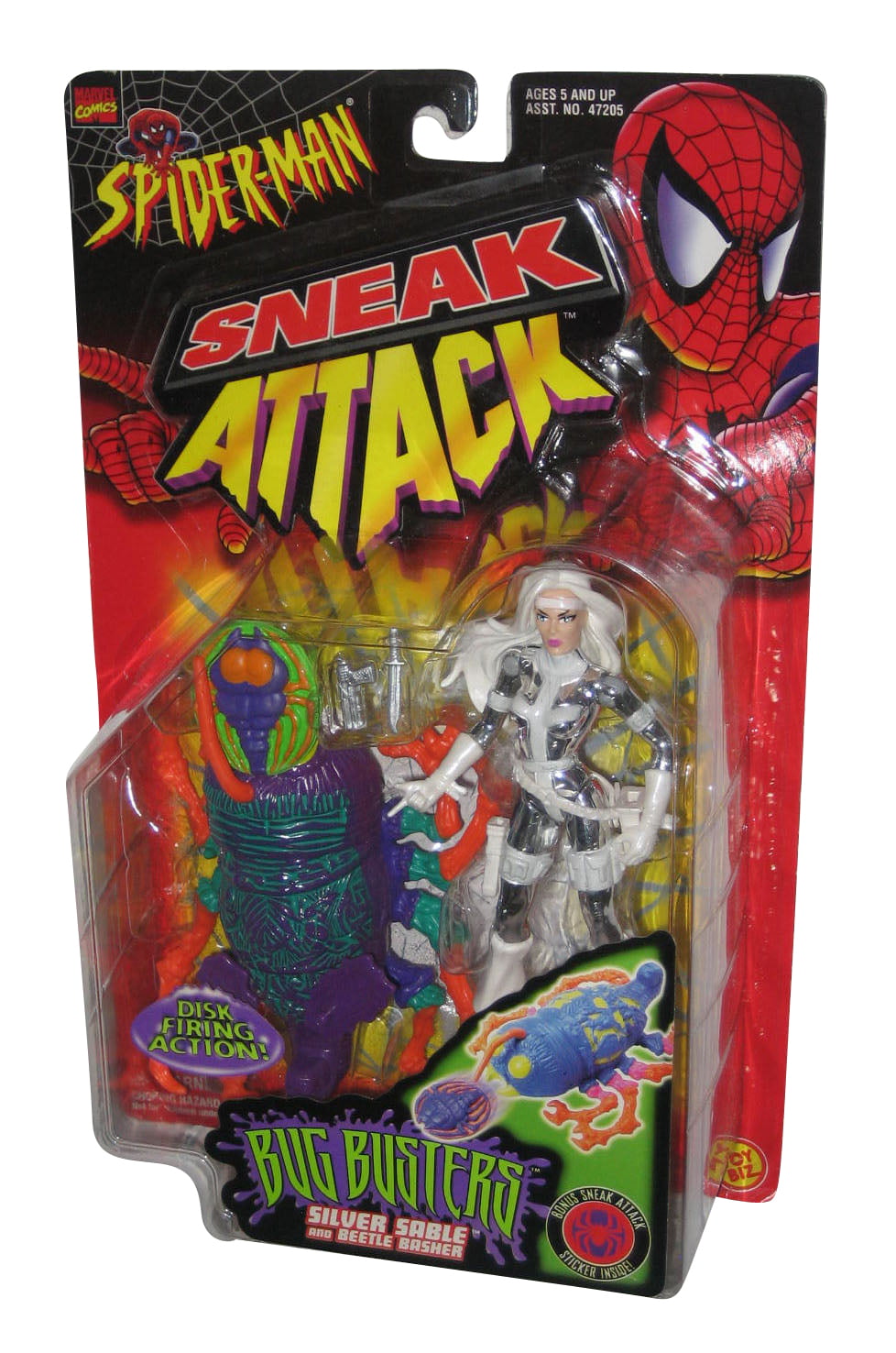 Carnage Spider Web Flyers 1998 Toy Biz ToyBiz Marvel Spider-Man Sneak Attack 