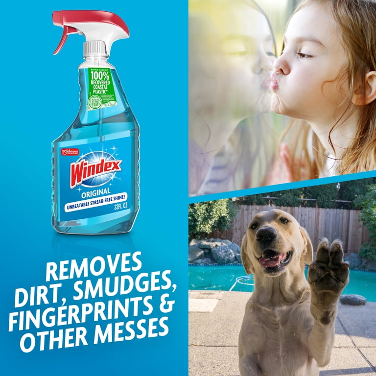 Windex Glass Cleaner, Original Blue, 23 Fl Oz, Streak-Resistant