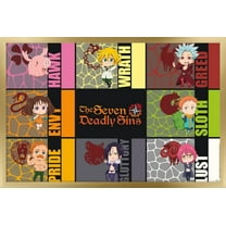 The Seven Deadly Sins: Season 3 - Chibi Sins Wall Poster, 14.725" x 22.375" Framed