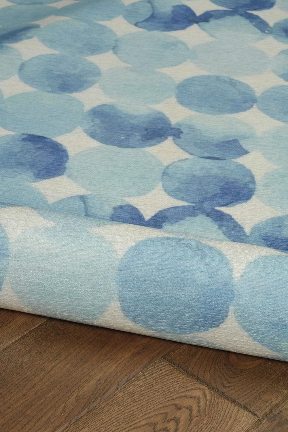 Outdoor Washable Lakeland Blue & Ivory 7' x 9' Area Rug
