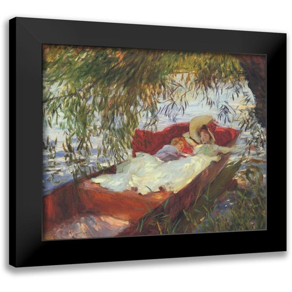Sargent, John Singer 14x12 Black Modern Framed Museum Art Print Titled - Two Women Asleep under the Willows