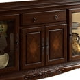 thumbnail image 2 of Saltoro Sherpi Traditional 2 Glass Cabinet Buffet with 1 Drawer and Bracket Feet, Brown, 2 of 4