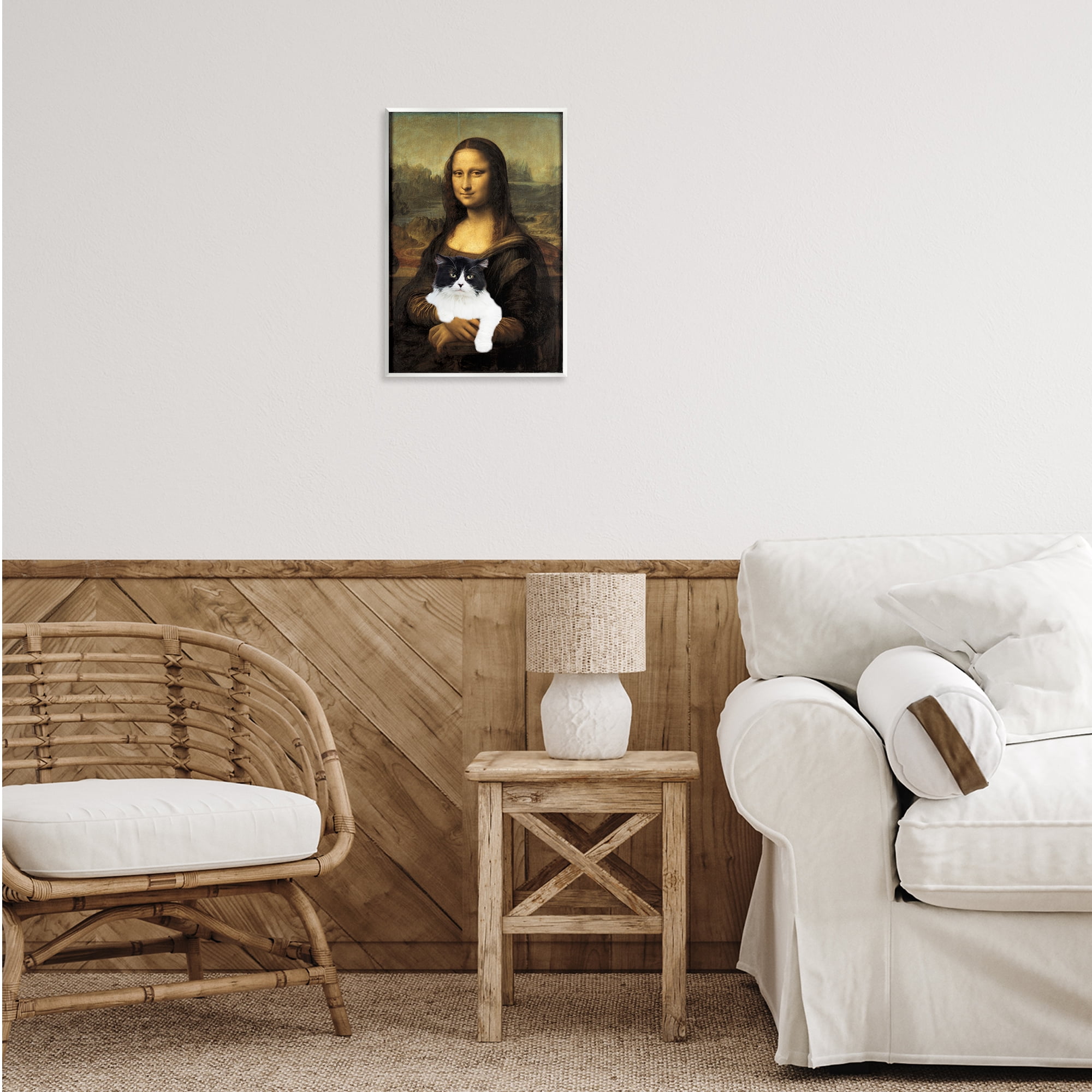 Mona Lisa Cat Lady Wall Plaque Art, design by Masters Redux