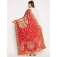 thumbnail image 3 of eloria Paisley Red Woman's Indian Ethnic Chunni, Dupatta, Stole, Scarf Shawl Wrap, 3 of 4