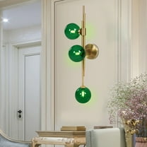 Mid-Century Modern Decor Globe Wall Sconce Green Glass Indoor LED Wall Light