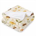 thumbnail image 2 of SPXUBZ Sunflower Bee Botanical Flannel Fleece Throw Blanket, Vintage Wildflower Print Soft Lightweight Blanket, Farmhouse Decor Throw for Sofa Bed, 2 of 5
