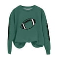 thumbnail image 4 of Wyobmus Game Day Sweatshirt for Women Y2K Crewneck Loose Season Shirt Long Sleeve Rugby Graphic Fleece Sweatshirts C-Olive Green, 4 of 4