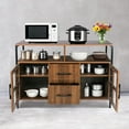 thumbnail image 7 of 58" Sideboard Buffet Cabinet with Storage, Coffee Bar Cabinet with 2 Drawers and 2 Barn Doors, for Kitchen, Living Room, Dining Room.Walnut, 7 of 7