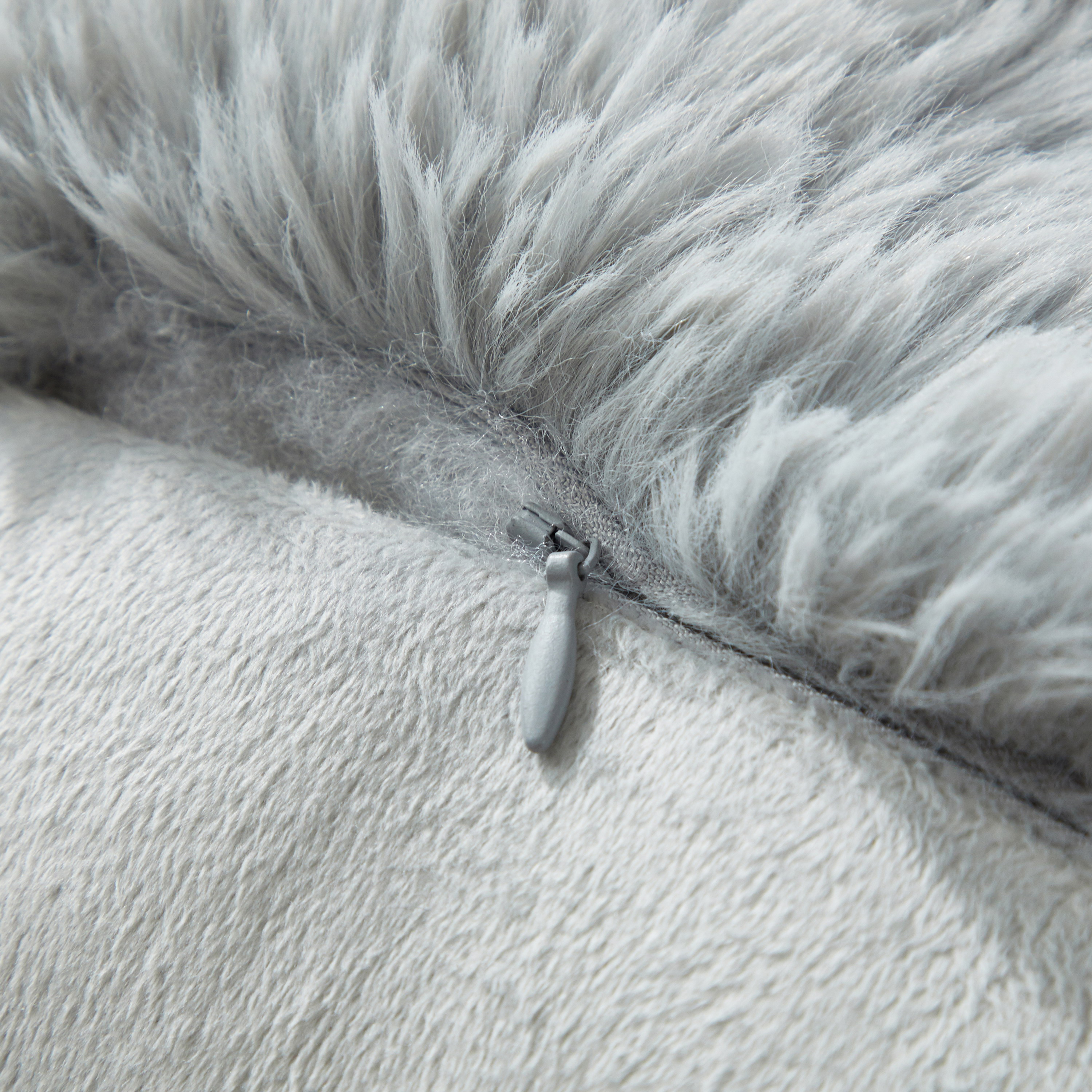 Dearfoams Luxurious Polar Bear Lumbar Pillow, 16'' x 34'', Grey