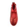 thumbnail image 4 of "Nova Utopia Girls Ankle Strap Ballet Flat Shoes NF-NFGF316-RedGlitter-2", 4 of 5