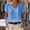 Blue, variant on V Neck T-Shirts For Women Sevevn Women's V Neck Rolled Short Sleeve Blouse Loose Fit Casual Tunic Top Purple XXL