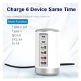 thumbnail image 3 of Multi Port USB Fast Charger QC3.0 65W Quick Charge 6 Port Type C PD Charger Mobile Phone Charging Dock Station ,Multi-Port, 3 of 5