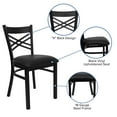 thumbnail image 4 of Flash Furniture Hercules Series "X" Back Modern Armless Metal Restaurant Chair, Black, 4 of 13