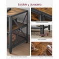 thumbnail image 3 of Mueble de TV, Mesa de TV para Televisores de hasta 75 Pulgadas, Ancho 178 cm, Marco de Acero, con Estantes, para Salón, Dormitorio, Marrón Rústico y Negro LTV096B01, 3 of 5