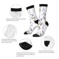 thumbnail image 3 of Hirioo Lavender Flowers Pattern Adult Middle Tube Socks Breathable Sock Non-Pilling,Contrasting Color Design, 3 of 6
