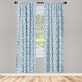 thumbnail image 4 of Ambesonne Blue Window Curtains, Tropical Fruit Pineapple, Each 28" W x 95" L, Blue White, 4 of 4