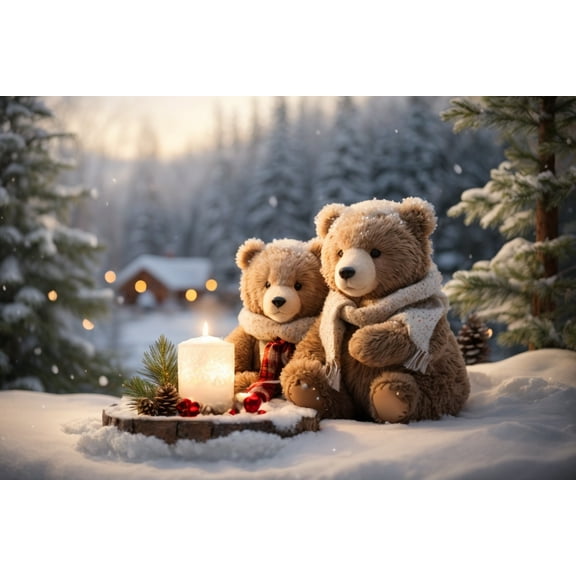 Nebula Voyager, Furry Friends' Winter Glow, Teddy Bears Embrace Peace and Love, Harmonic Boxed Holiday Cards (Christmas Cards, Greeting Cards)