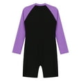 thumbnail image 4 of CHICTRY Unisex Boys Girls Upf 50+ Athletic Swimsuits Solid Long Sleeve Zip Up One Piece Rashguard Wetsuits Purple 10, 4 of 5
