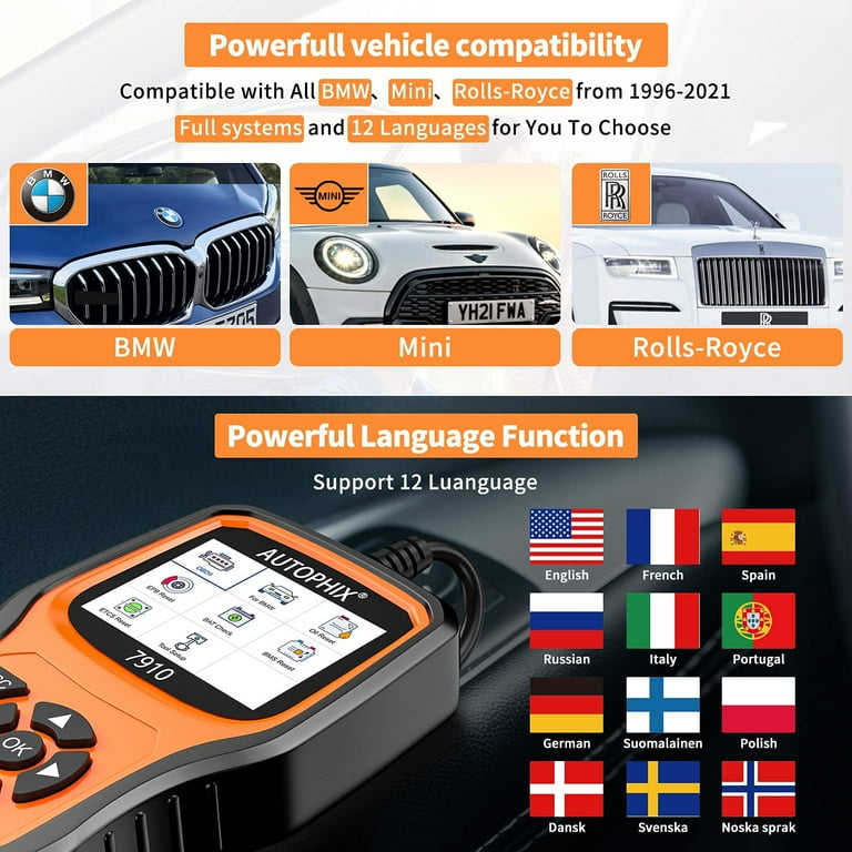 Autophix 7910 OBD2 Scanner Automotive Diagnostic Tool Auto Fault Code  Reader for BMW 