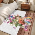 thumbnail image 5 of Easter Area Rug 4'x6', Spring Rabbits Eggs Botanical Flowers Butterfly Washable Non-Slip Rugs, Low Pile Large Carpet for Living Room Bedroom Dining Room Kitchen Office Indoor Mat, 5 of 9