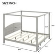 thumbnail image 6 of EUROCO Wood King Size Canopy Bed, Solid Wood Platform Bed with Headboard for Kids Teens Adults, Grey Wash, 6 of 10